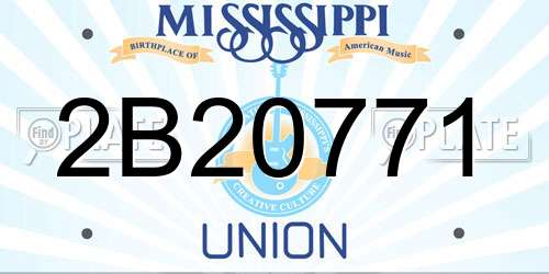 2B20771 Mississippi License Plate