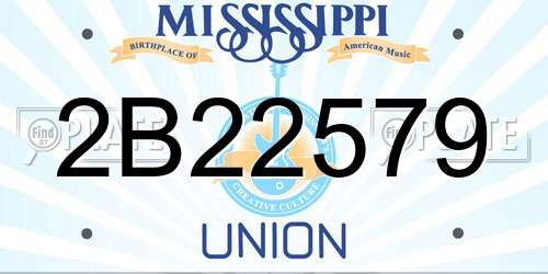 2B22579 Mississippi License Plate