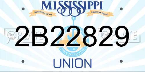 2B22829 Mississippi License Plate