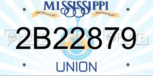 2B22879 Mississippi License Plate