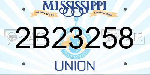 2B23258 Mississippi License Plate