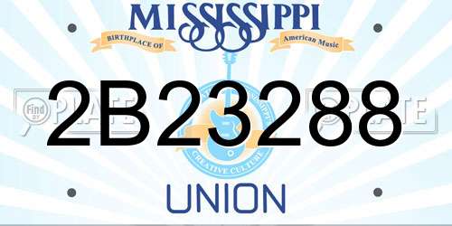 2B23288 Mississippi License Plate