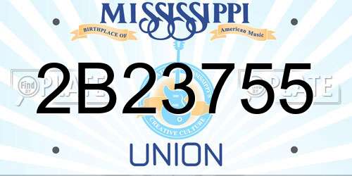 2B23755 Mississippi License Plate