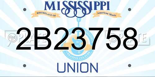 2B23758 Mississippi License Plate