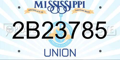 2B23785 Mississippi License Plate