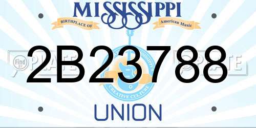 2B23788 Mississippi License Plate
