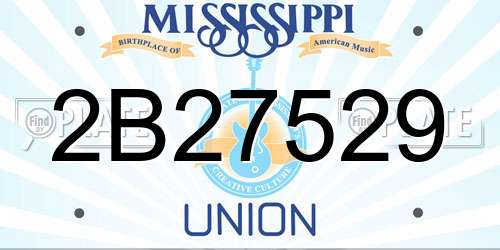 2B27529 Mississippi License Plate