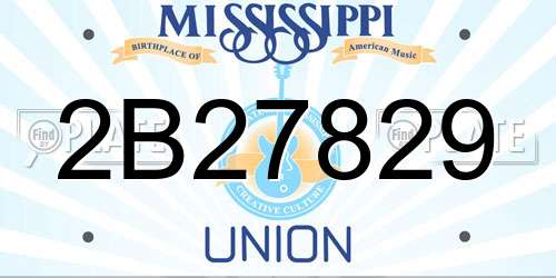 2B27829 Mississippi License Plate