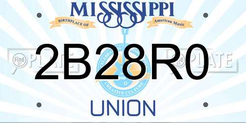 2B28R0 Mississippi License Plate
