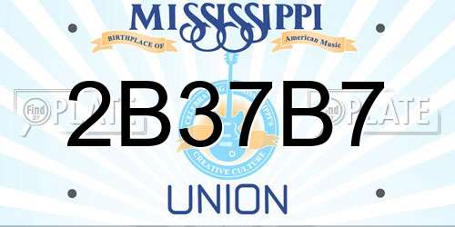 2B37B7 Mississippi License Plate