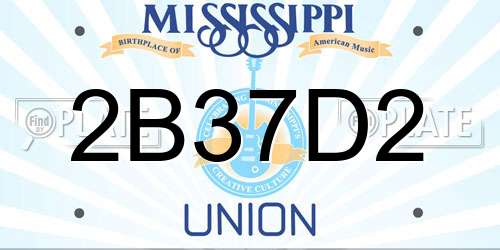 2B37D2 Mississippi License Plate