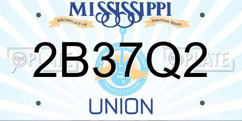 2B37Q2 Mississippi License Plate