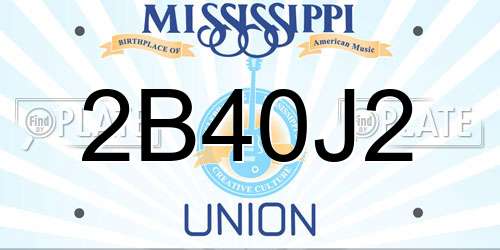 2B40J2 Mississippi License Plate