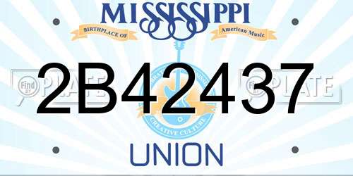 2B42437 Mississippi License Plate