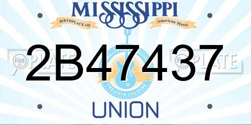 2B47437 Mississippi License Plate