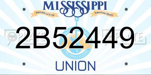 2B52449 Mississippi License Plate