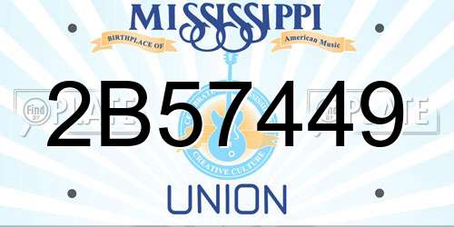 2B57449 Mississippi License Plate