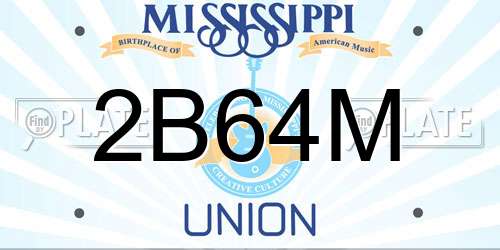 2B64M Mississippi License Plate