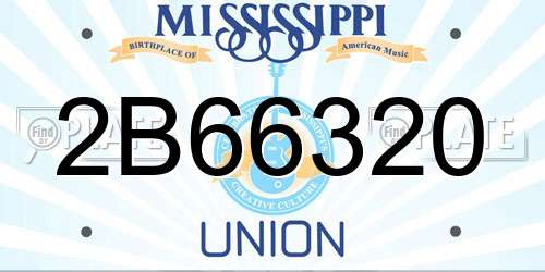 2B66320 Mississippi License Plate