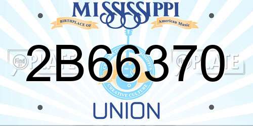 2B66370 Mississippi License Plate