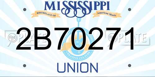 2B70271 Mississippi License Plate