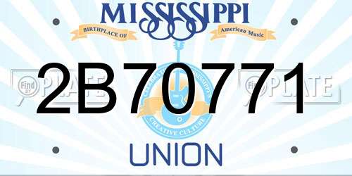 2B70771 Mississippi License Plate