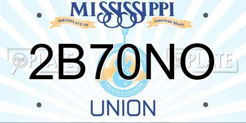 2B70NO Mississippi License Plate