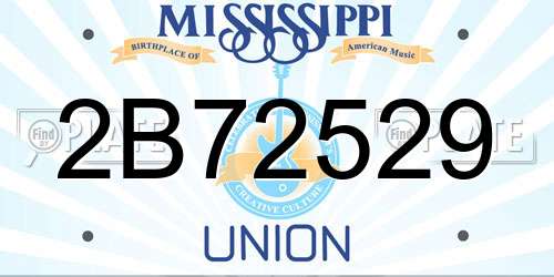 2B72529 Mississippi License Plate