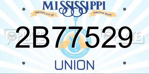 2B77529 Mississippi License Plate
