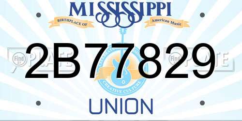 2B77829 Mississippi License Plate