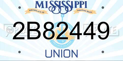 2B82449 Mississippi License Plate