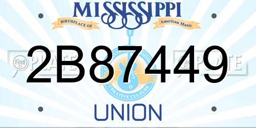 2B87449 Mississippi License Plate