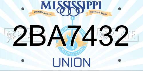 2BA7432 Mississippi License Plate