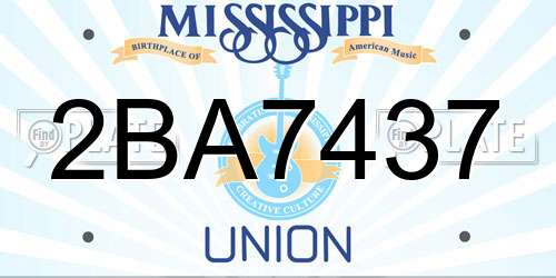 2BA7437 Mississippi License Plate