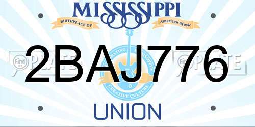 2BAJ776 Mississippi License Plate