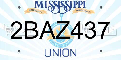 2BAZ437 Mississippi License Plate