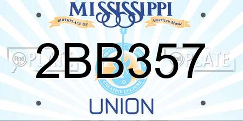 2BB357 Mississippi License Plate