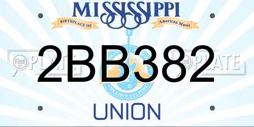2BB382 Mississippi License Plate