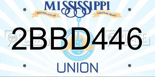 2BBD446 Mississippi License Plate
