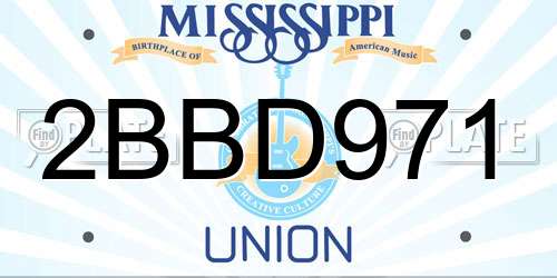 2BBD971 Mississippi License Plate