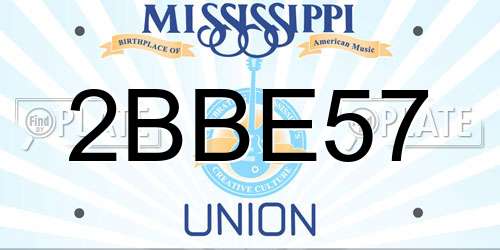 2BBE57 Mississippi License Plate