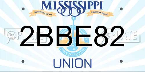 2BBE82 Mississippi License Plate