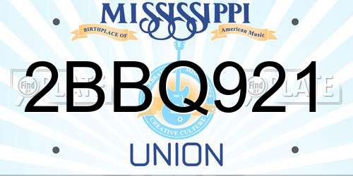 2BBQ921 Mississippi License Plate
