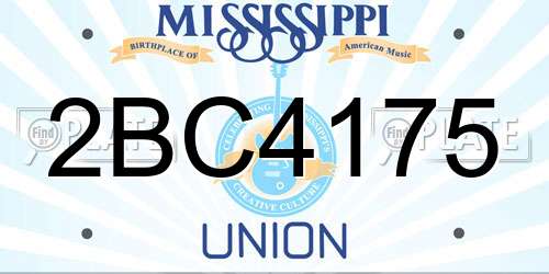 2BC4175 Mississippi License Plate