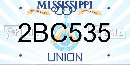 2BC535 Mississippi License Plate