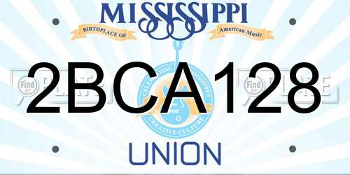 2BCA128 Mississippi License Plate