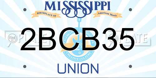 2BCB35 Mississippi License Plate