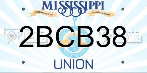 2BCB38 Mississippi License Plate