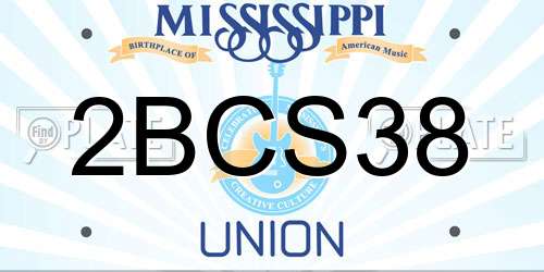 2BCS38 Mississippi License Plate