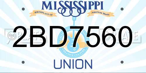 2BD7560 Mississippi License Plate